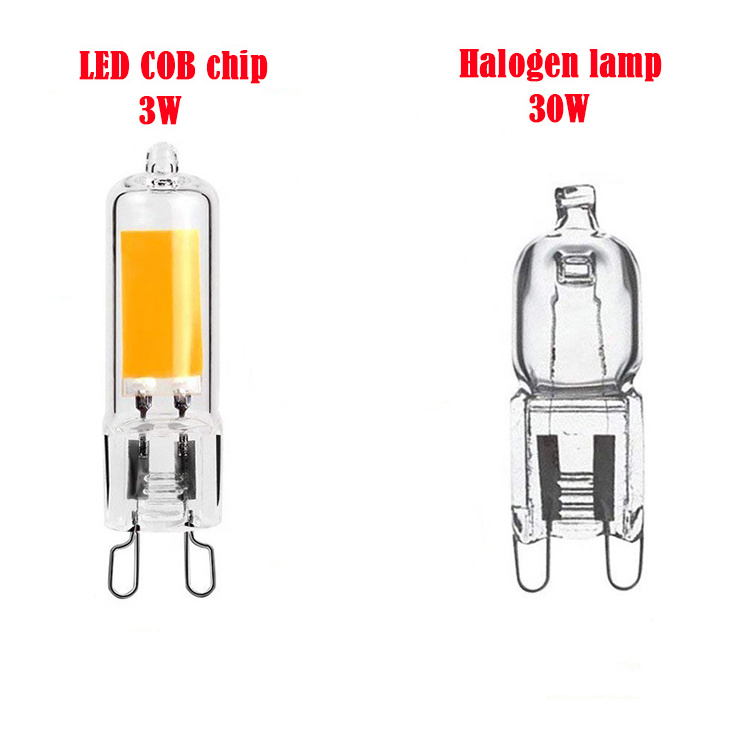 ERP 2.0 CE RoHS Fast Delivery High Lumen Glass Halogen lamp COB 2W 3W 3.5W G9 220V LED Light Bulb For Indoor Lighting