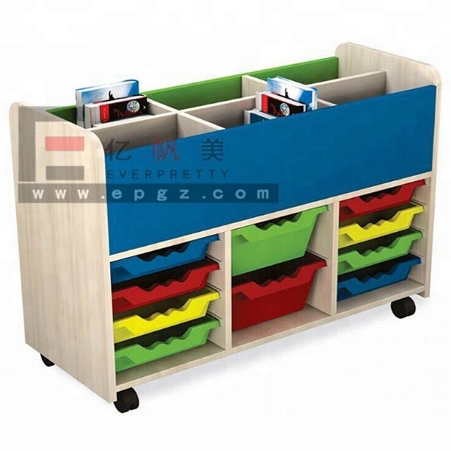 Cheap Children plastic storage  with doors kindergarten wardrobe cabinets