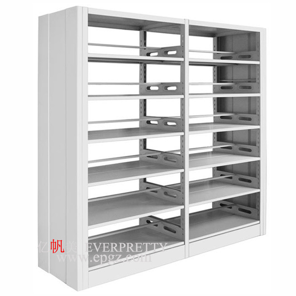 High Quality Library Furniture 6-layers Double Side Bookshelf Height-adjustable Strong Metal Bookcases for Students