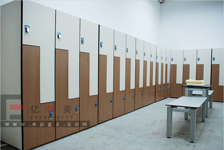 Modern design school swimming class clothes changing 5-door cabinet compact locker with key wardrobe with clothes hanger