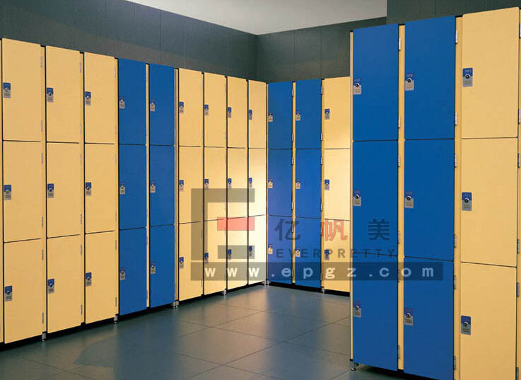 Modern design school swimming class clothes changing 5-door cabinet compact locker with key wardrobe with clothes hanger