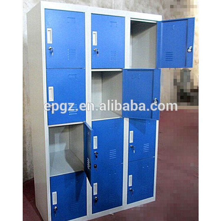 Metal Locker Storage Cabinets Students School Locker with Lock and Key 16-doors Cabinet