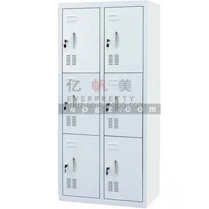 Waterproof Storage Metal Coated 6-door Locker with Lock and Key