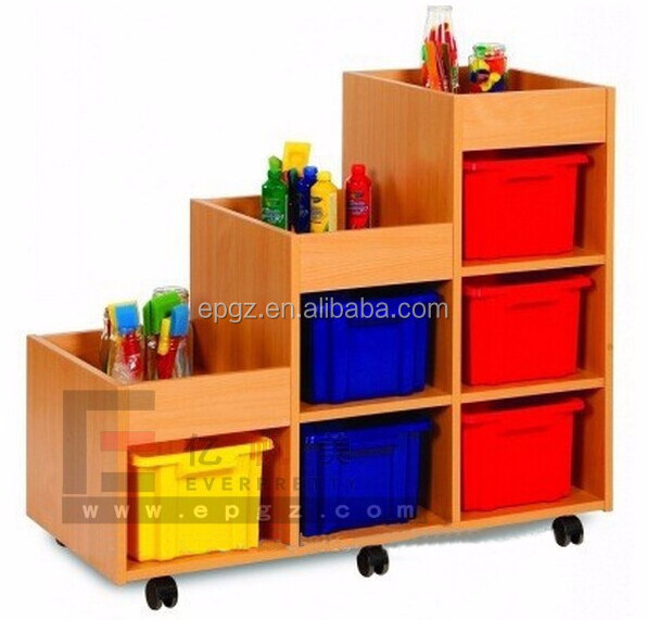 school furniture kids cabinet casters,toy storage box 3-Tier Children Multi-Color Deluxe Toy