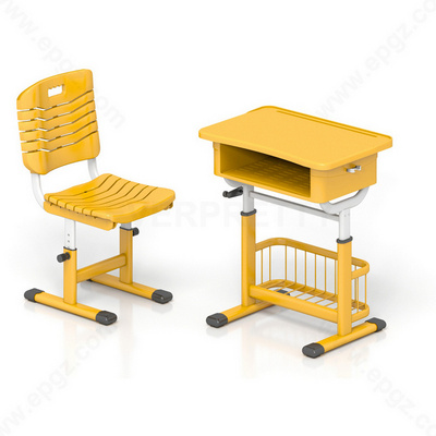 School Furniture Plastic and Steel Adjustable Classroom Desk and Chair