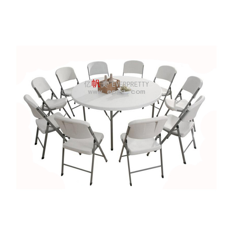 Hot Sale Outdoor Dining Set Plastic Folding Table Chairs Banquet Tables and Chairs White