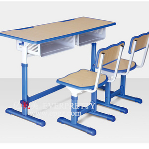 School Furniture Classroom Double Desk and Chairs Used for Students