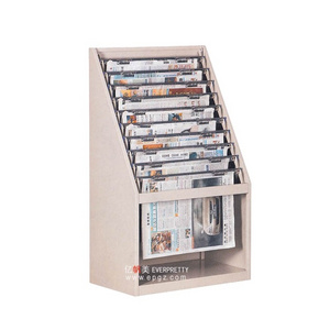 Modern Single Side Library Standing Magazine Rack Metal Newspaper Display Rack