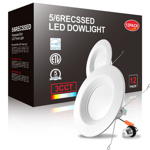 Recessed 4/5/6 Inch led can lights CCT Color Selectable 2700K 3000K  3500K 4000K 5000K Dimmable Can Light 1250 Lumens We