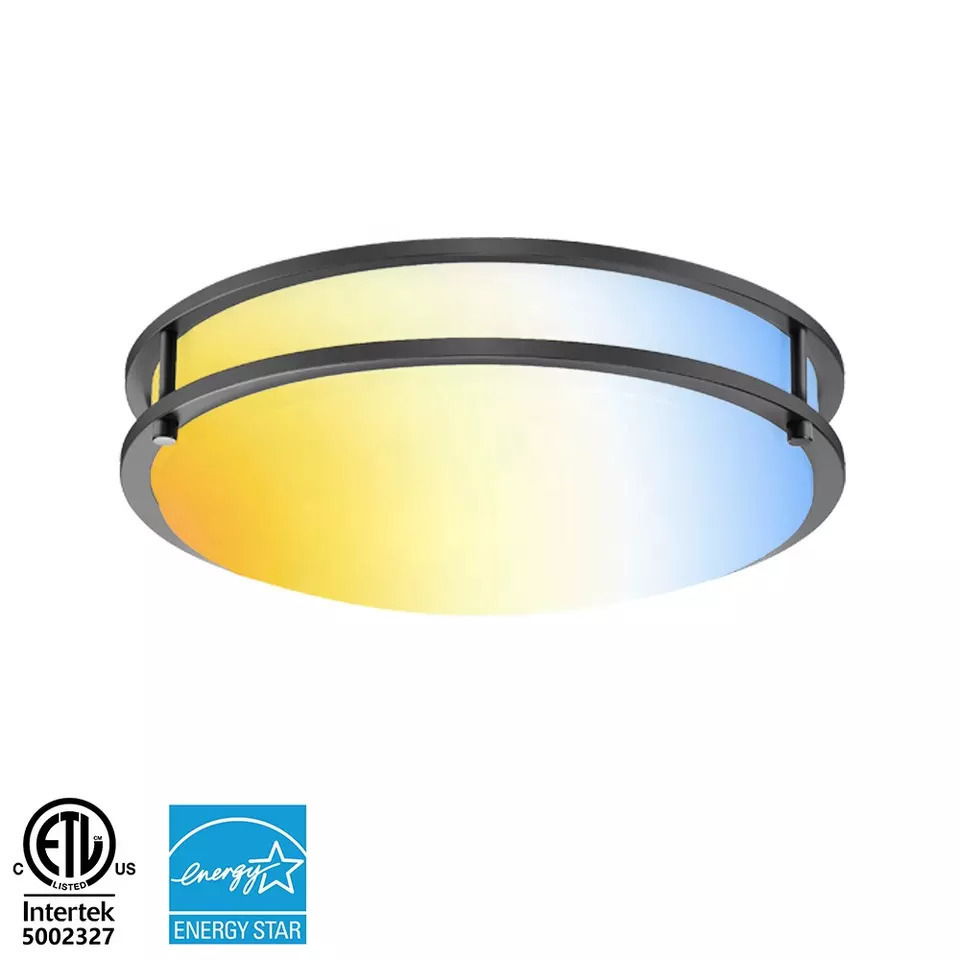 Ephan Dimmable Energy Star ETL 12 Inch 5CCT  Double Ring Ceiling Embedded LED Ceiling Light