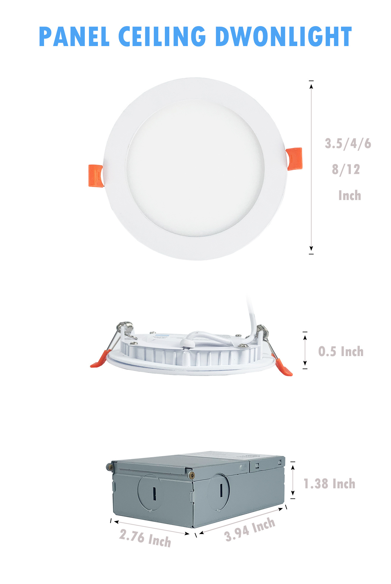 ETL FCC Certified 4 Inch 750lm LED Ceiling Recessed Panel Light