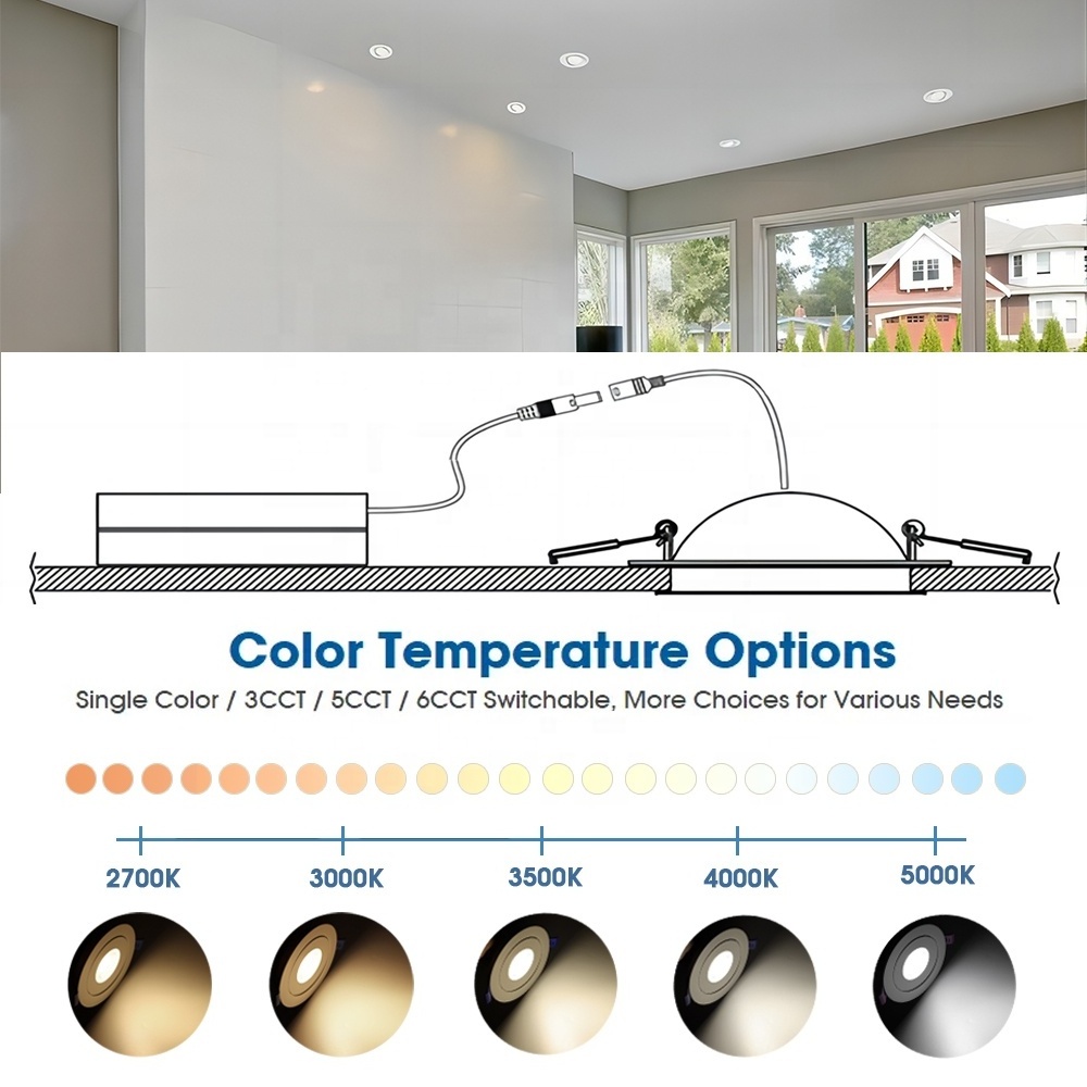 Intertek No Flicker Dimmable LED Recessed Ceiling Gimbal Lights Slim