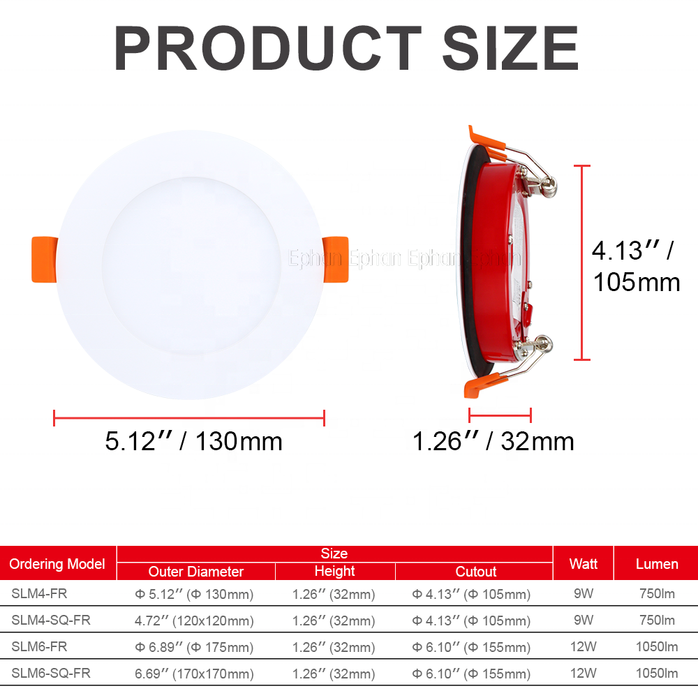 High Quality Fire Rated Recessed Round Ultra Slim LED Panel Lights Ceiling for Hotel