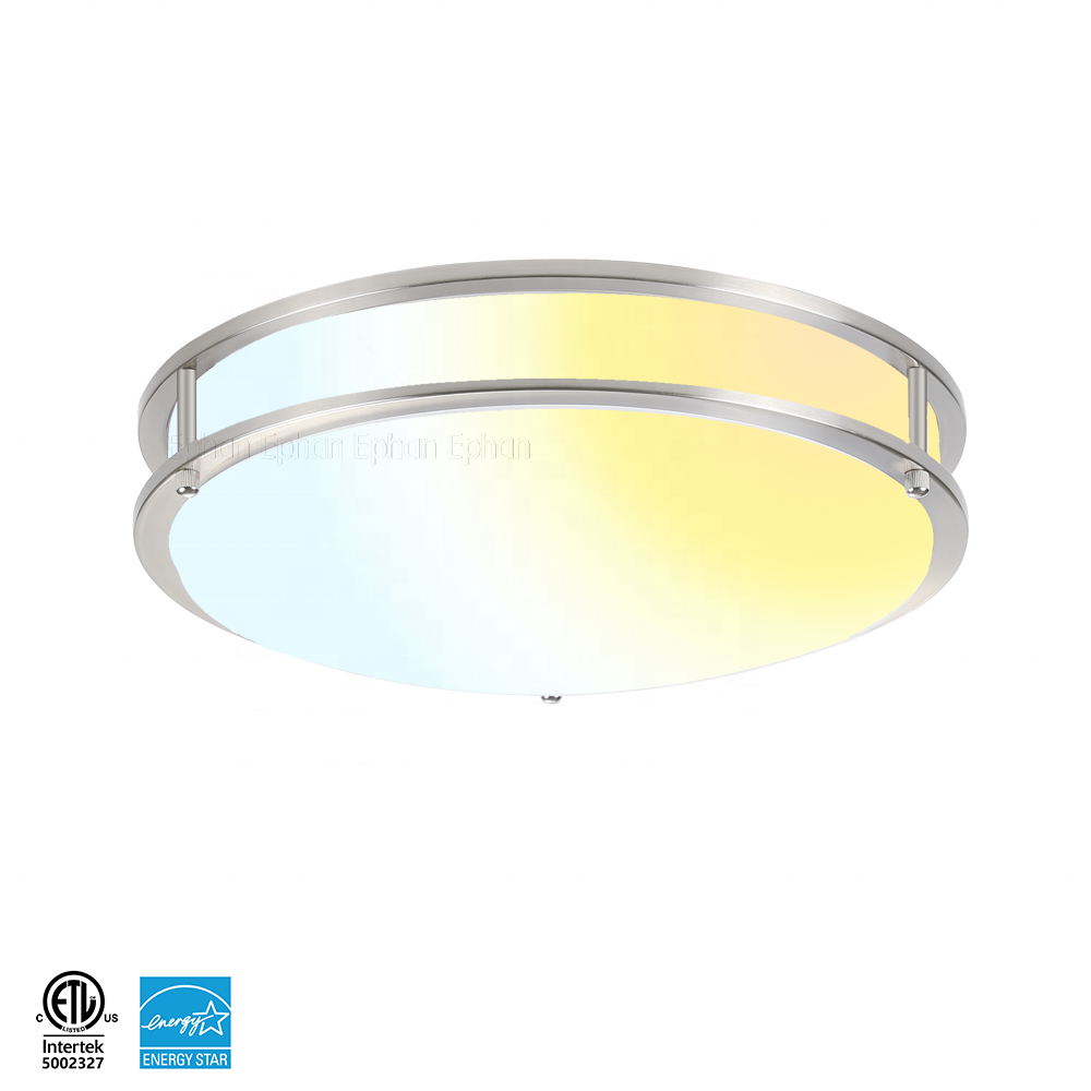 Good Selling Light Fixture 5CCT Brushed Nickel 18W Surface Mounted Led Ceiling Lights