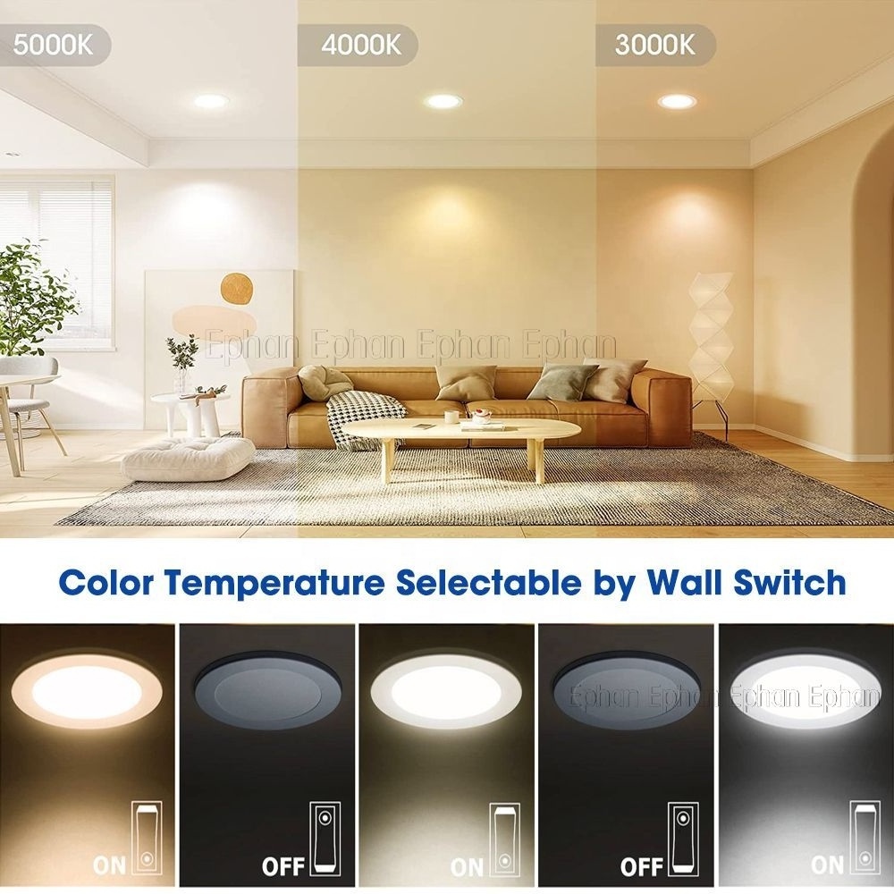 Top Selling Wall Switch Potlight 6in 12W Commercial Recessed Panel Celling Light for Office Hotel