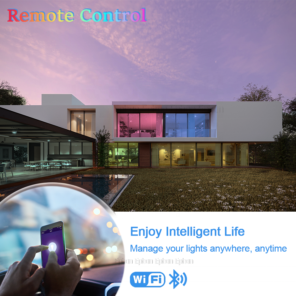 ETL FCC Listed Smart Ceiling Light WIFI RGB Led Recessed Down Lighting