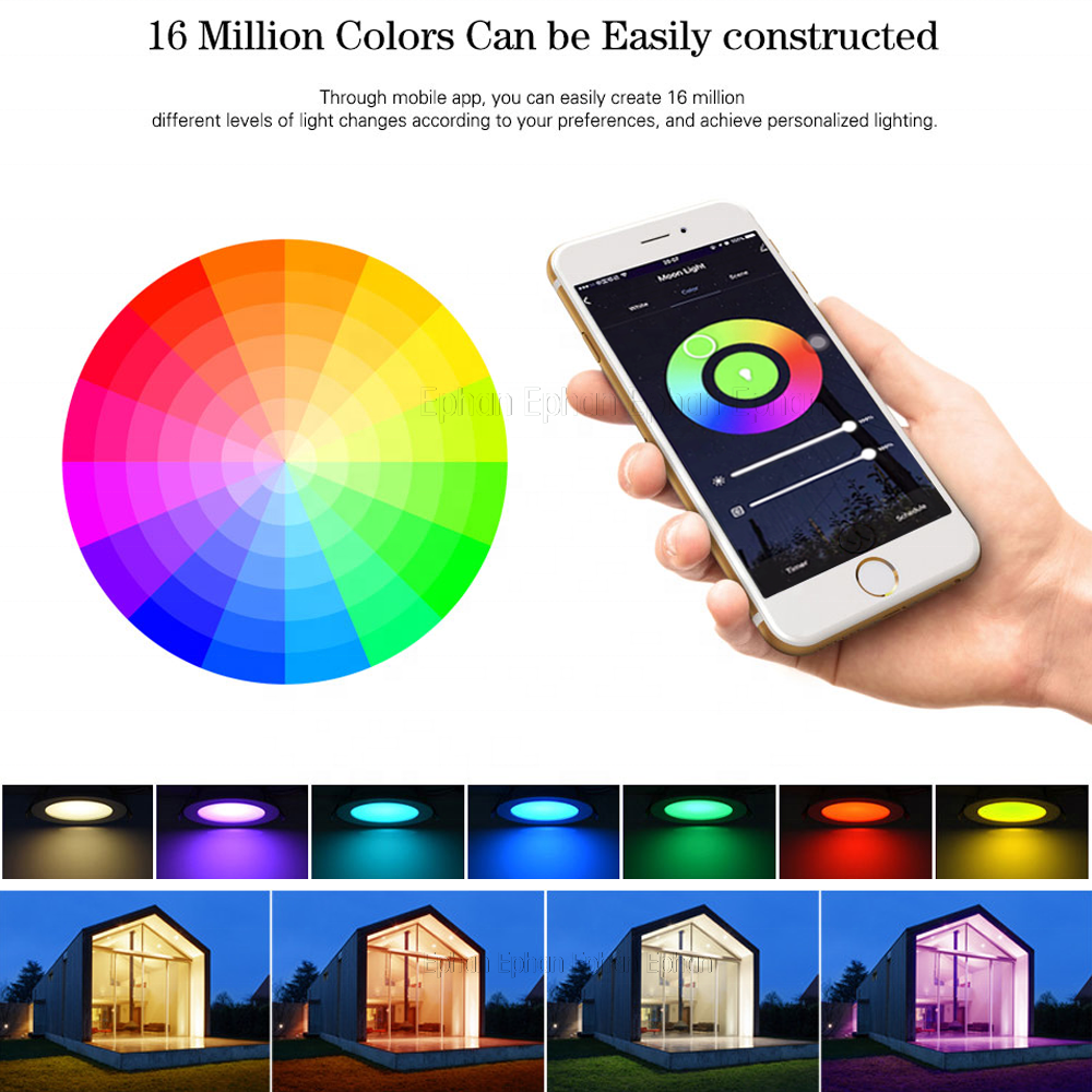 ETL FCC Listed Smart Ceiling Light WIFI RGB Led Recessed Down Lighting