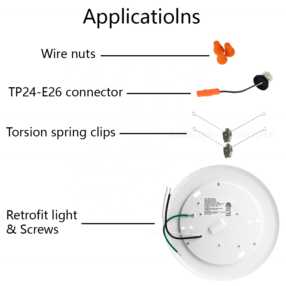 ETL 4 Inch Ceiling Down Light With Junction Box Slim Recessed LED Disk Panel Pot Lights