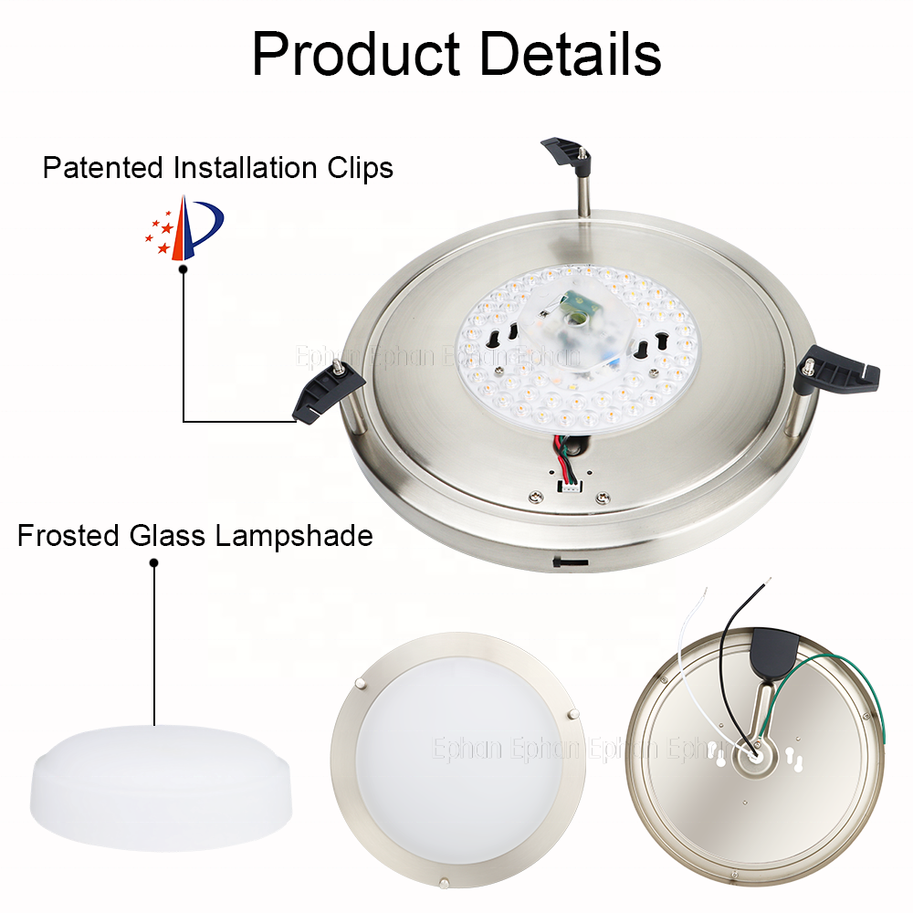 ETL 5002327 Triac Dimmable Indoor Lighting Double Ring Glass Flush Mount Ceiling Light