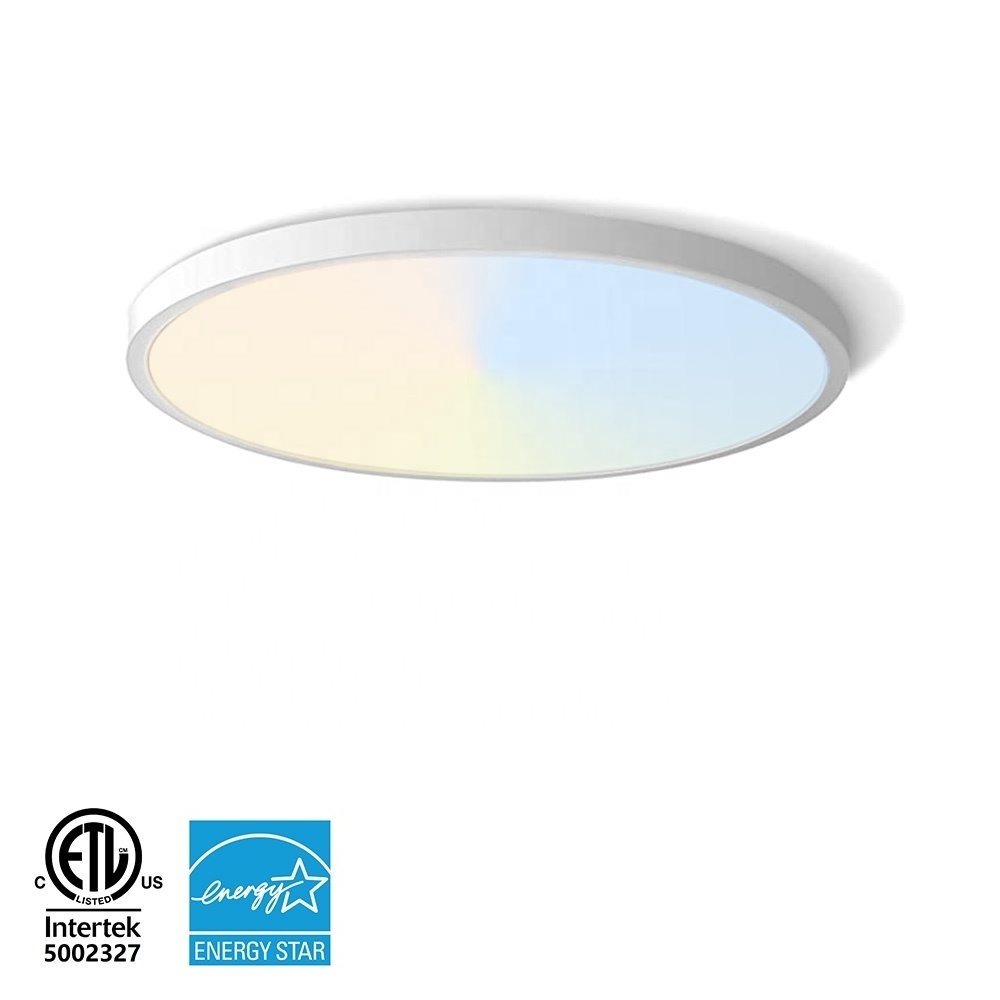 9 12 16 Inch ETL Energy Star 18W 24W Slim Dimmable Flush Mount Round LED Ceiling Lights Fixtures