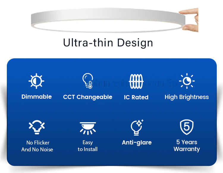 9 12 16 Inch ETL Energy Star 18W 24W Slim Dimmable Flush Mount Round LED Ceiling Lights Fixtures