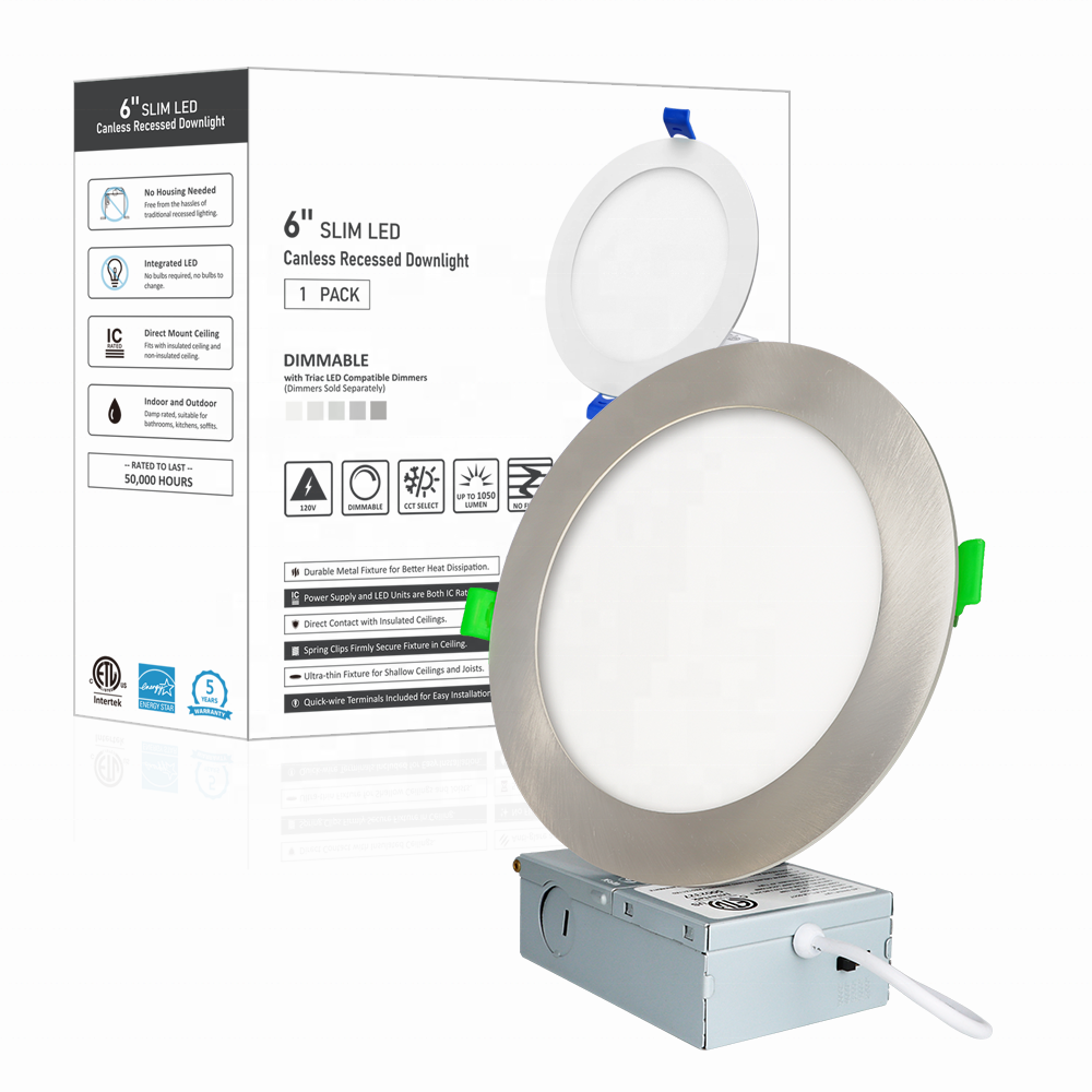 Dongguan Factory 1050Lm Small Canless Led Recessed Light Ceiling Mount Round Led Panel Down Light