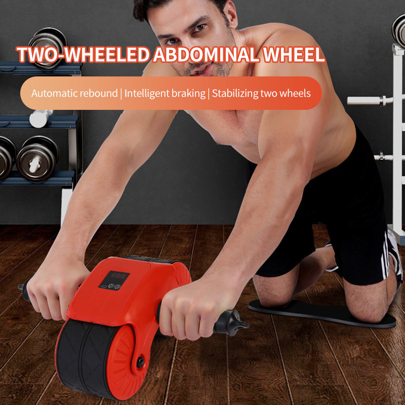 Automatic Rebound Abdominal Wheel Ab Wheel Roller for Abdominal Exercise Fitness with Knee Mat