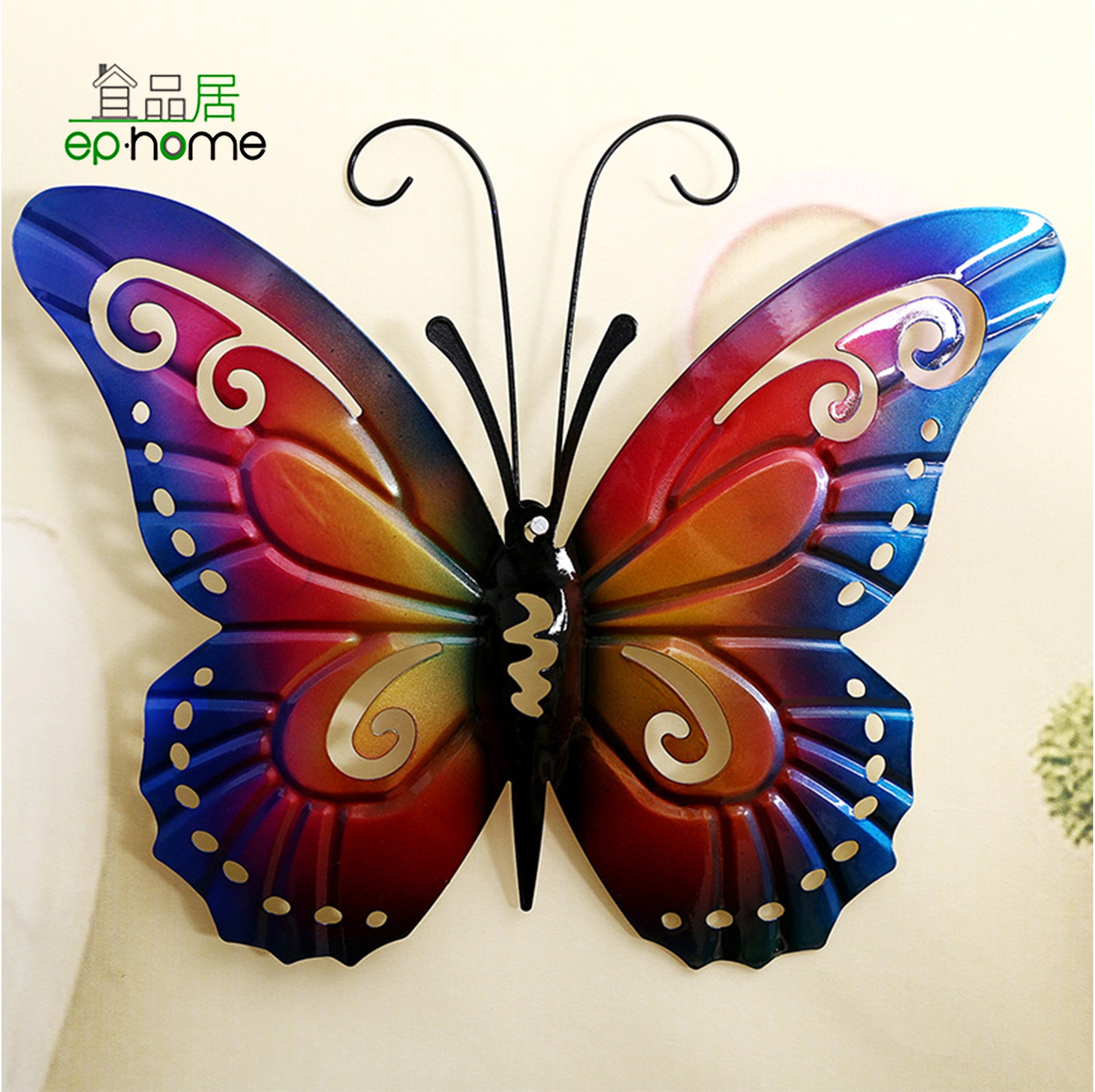 Metal Butterfly Wall Art Hanging Decor for Patio Garden Backyard Fence Outdoor and Indoor Backyard 3D Butterflies Wall Art