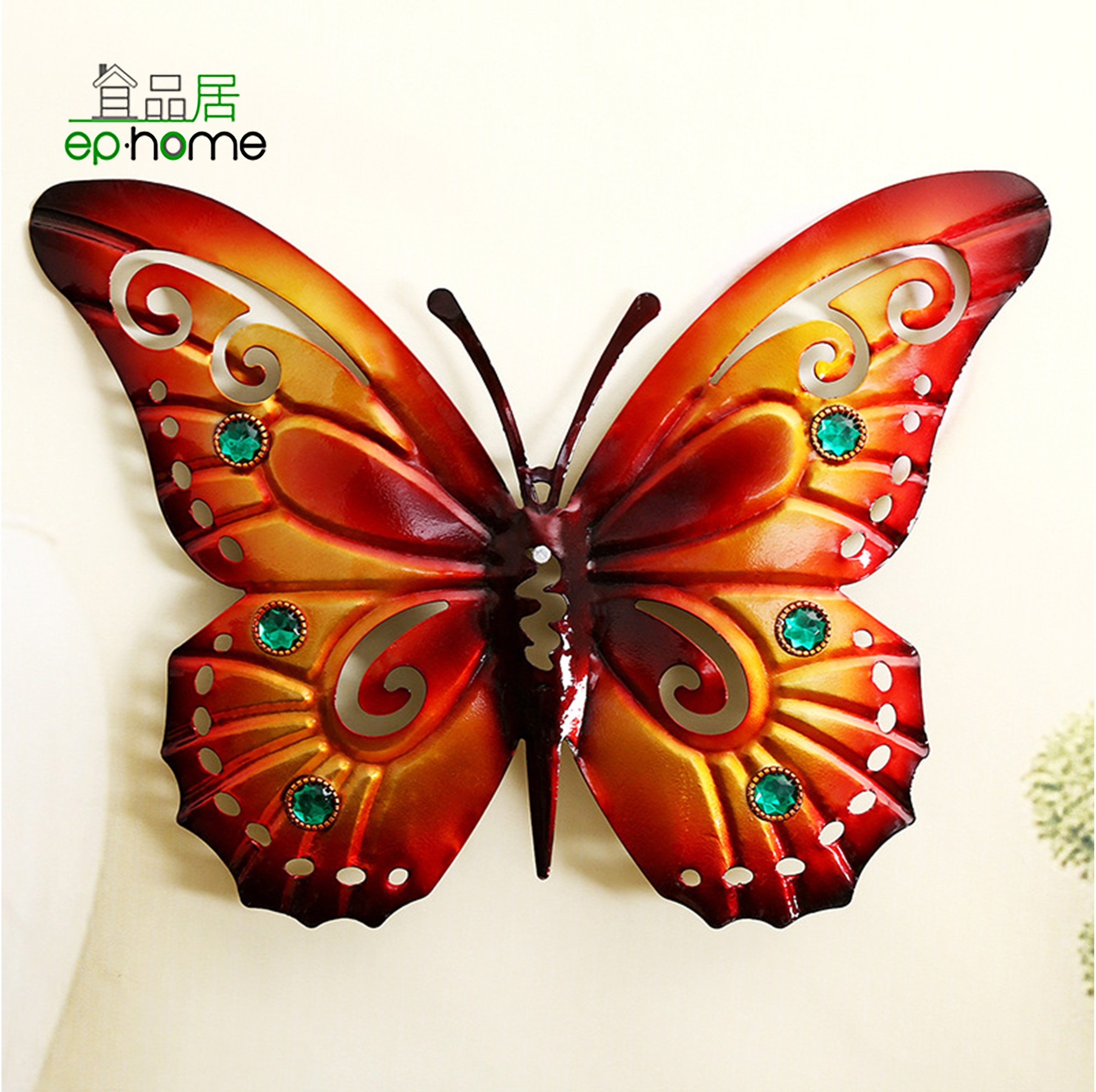 Metal Butterfly Wall Art Hanging Decor for Patio Garden Backyard Fence Outdoor and Indoor Backyard 3D Butterflies Wall Art