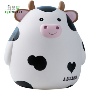 Evade glue Cow Piggy Bank for Kids Coin Bank for Boys and Girls Unique Birthday Gift Nursery Decor Piggy Banks Beige white