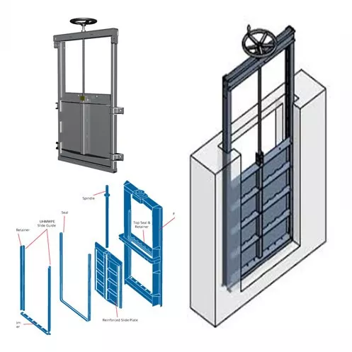 SUFA water flow control channel mounted  Wall type stainless steel penstock valve flap gate valve sluice