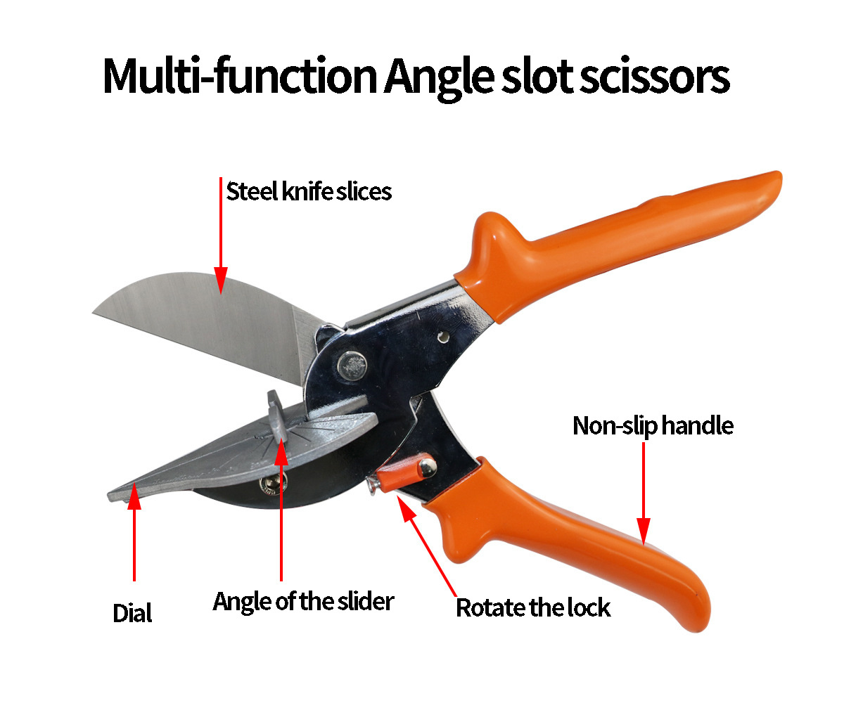 Hot sell Multi Angle Miter Shear Cutter 45-135 Degree Adjustable Angle Scissors Trim Shears Hand Tools for Cutting Wire Troughs