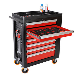 Workshop garage metal tool cabinet/tool trolley/ tool cart with handle and wheels