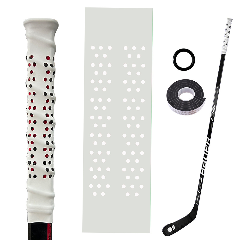 Ice Hockey Stick Grips with Holes Non-Slip Heat Shrink Rubber Sleeve Hockey Grip Tape