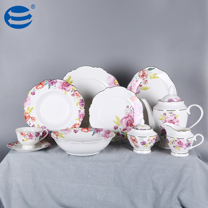 Turkey market brand names of dinner set, new bone China round dinner set wholesale