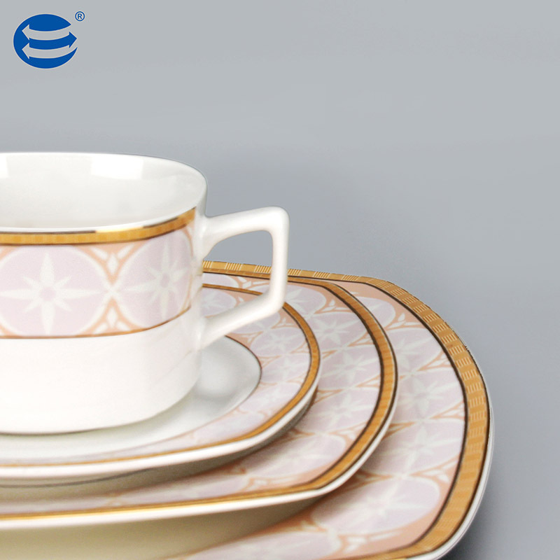 Excellent dinner sets with gold rim suppliers china porcelain dinner sets