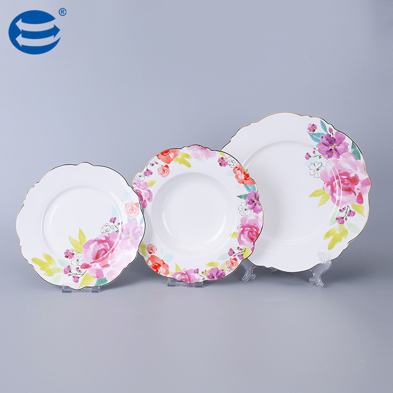 Turkey market brand names of dinner set, new bone China round dinner set wholesale