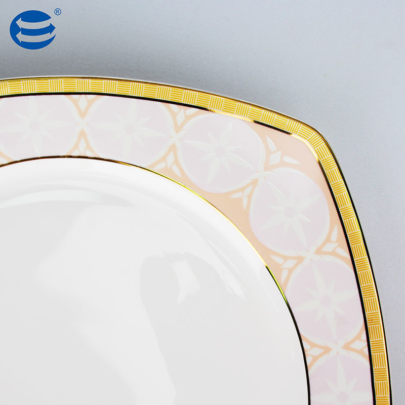 Excellent dinner sets with gold rim suppliers china porcelain dinner sets