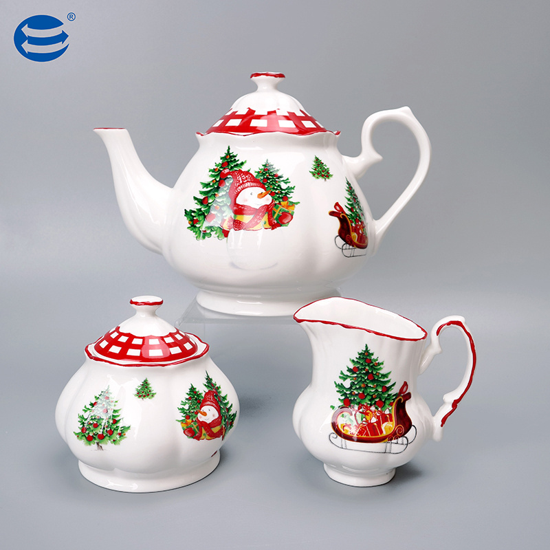 High Quality Nordic 4pcs Coffee Mug For Christmas Gift Box Cute Snowman Tea Cup Porcelain Kitchenware Sets