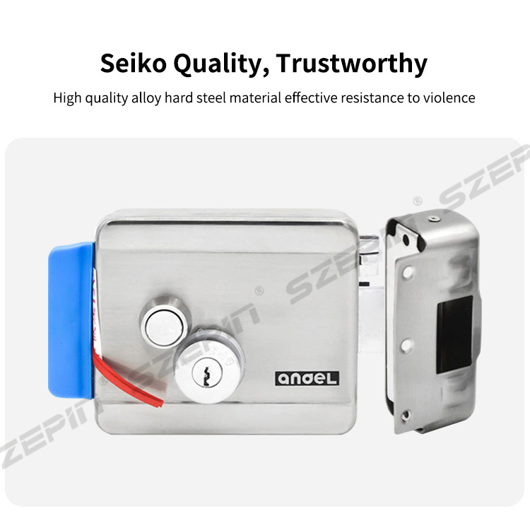 Mechanical Inside And Outside Stainless Steel 12v Security Smart Magnetic Electronic Electric Door Rim Lock Manufacturer Price