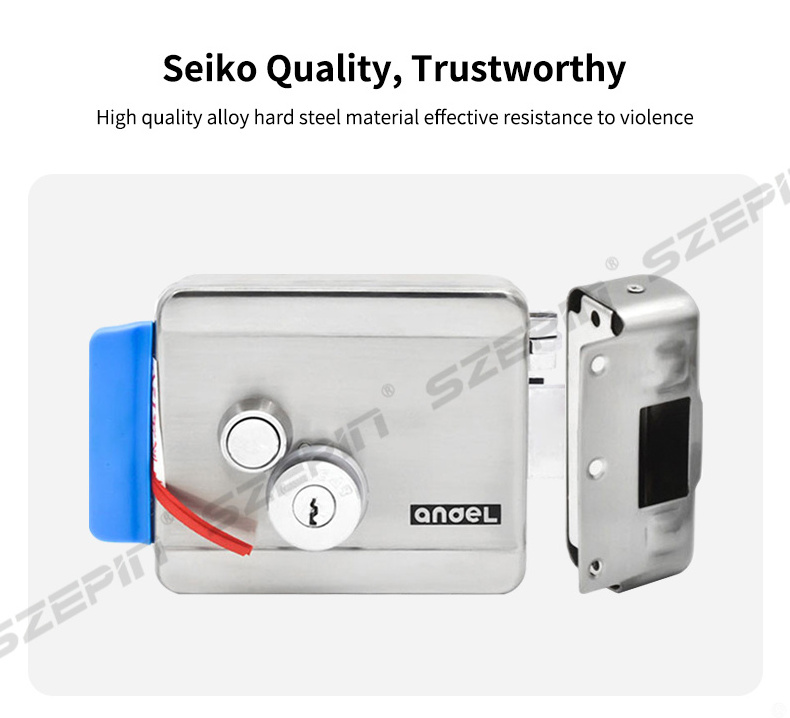 Mechanical Inside And Outside Stainless Steel 12v Security Smart Magnetic Electronic Electric Door Rim Lock Manufacturer Price