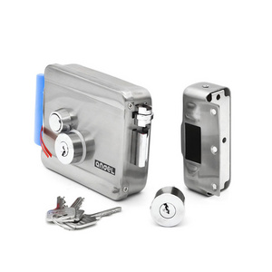 Mechanical Inside And Outside Stainless Steel 12v Security Smart Magnetic Electronic Electric Door Rim Lock Manufacturer Price