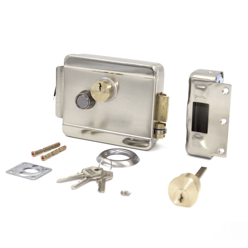 Wholesale Door Locks Set Electric Double Cylinder Metal Access Control System Interlligent Smart Key Card Rim Lock