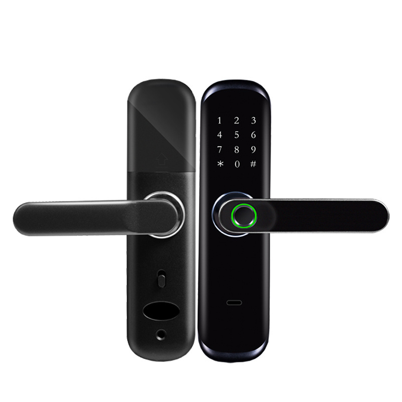 Rsh Fingerprint Lock Wifi Touch Screen Ic Card Digital Handle Lock With Mechanical Key For Tuya Hotels Security Smart Door Lock