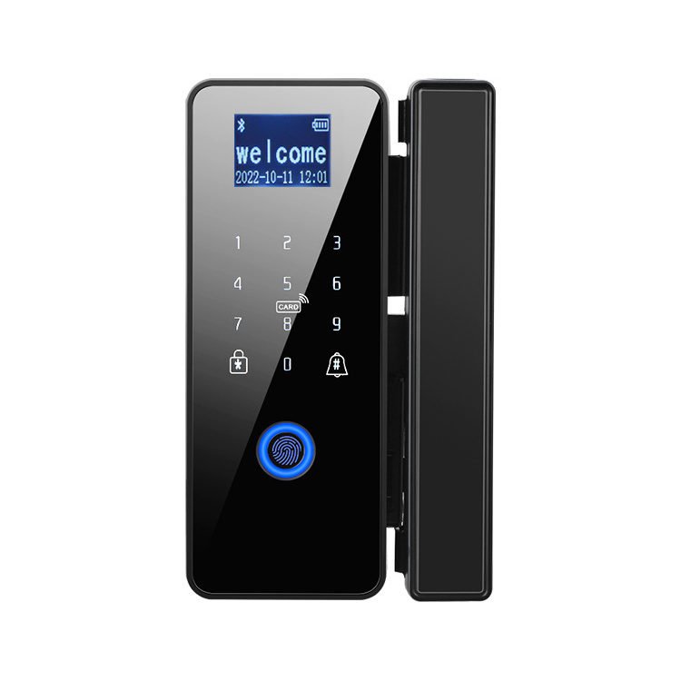 TUYA WIFI Remote Unlock Temporary Password Fingerprint Magnetic Card Password Key Remote Smart Glass Door Lock