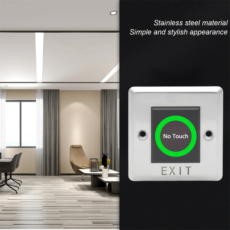 Touchless LED No Touch Door Infrared Sensor Exit Button Switch for Access Control Systems Gates and Garage Openers