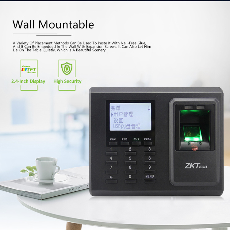 ZK F2 Free Sdk Employee Time Attendance System Biometric Fingerprint Scanner Time Attendance Machine Time Clock Fingerprint Wifi