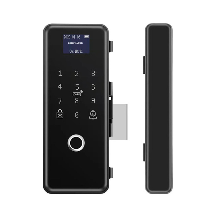 office smart fingerprint electric lock frameless no holes glass door lock without drilling