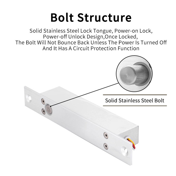 factory  price Five Wires Electric Drop Bolt Lock Electric Bolt Lock Fail Secure For Wooden Door