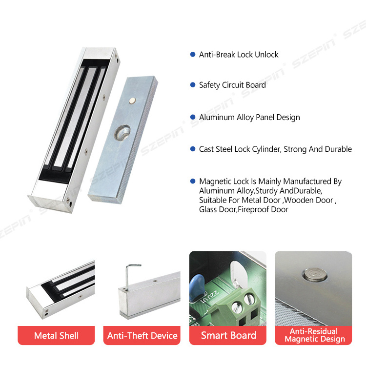 Glass door 180KG/280KG electromagnetic lock access control system kit+metal FRID keyboard+exit button+RFID key box